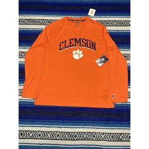Champion Clemson Tigers Long Sleeve Performance Shirt Orange Men's Large NWT